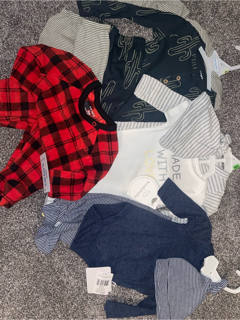 0-3MBaby Long-Sleeve Bodysuit Sets and gowns. Carters and mixed brands NWT